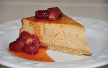 Ricotta cheesecake with Vino Cotto soaked Sultana and grape syrup