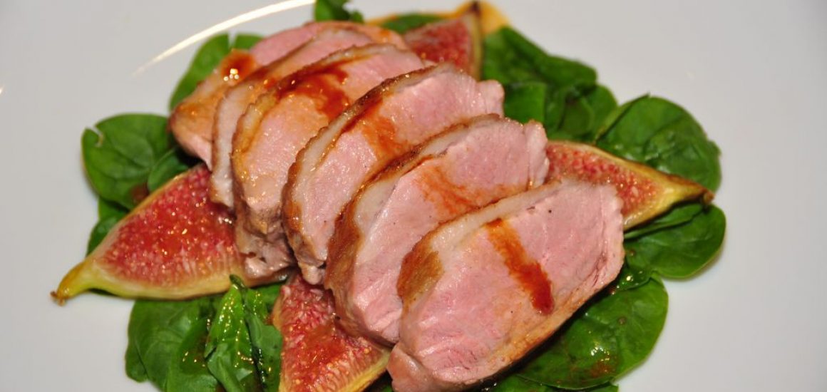 Roasted duck breast with Vino Cotto and grilled figs